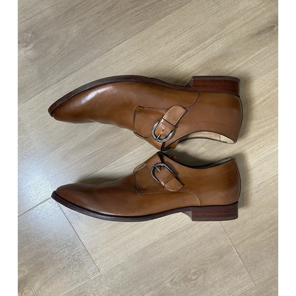 Johnston & Murphy McClain Monk‎ Strap Dress Shoes Brown Men's Size 12